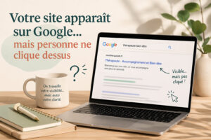 site thérapeute visible sur Google mais sans clic